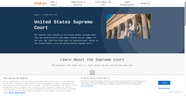 Security scan screenshot of https://supreme.findlaw.com/