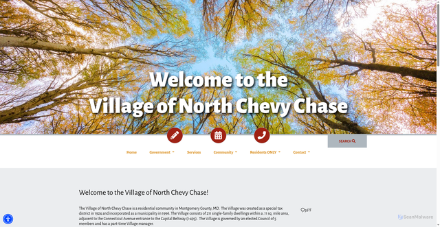 Security scan screenshot of https://northchevychase.gov/