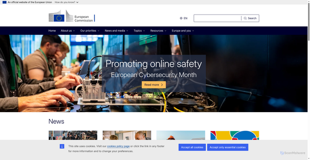 Security scan screenshot of https://commission.europa.eu/select-language?destination=/node/1