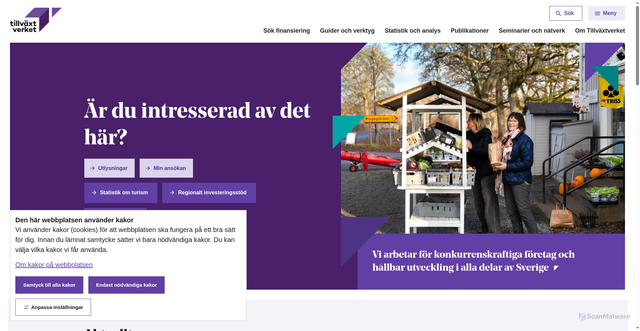 Security scan screenshot of https://tillvaxtverket.se/
