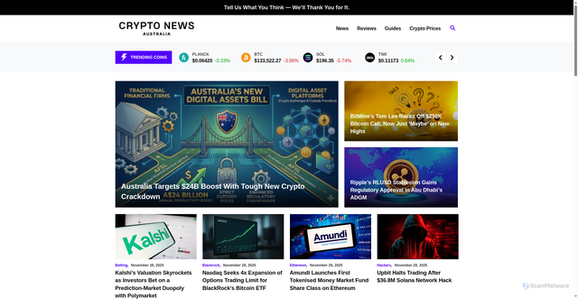 Security scan screenshot of https://cryptonews.com.au/