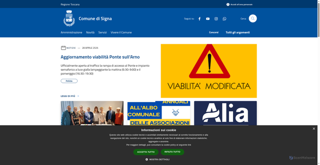 Security scan screenshot of https://www.comune.signa.fi.it