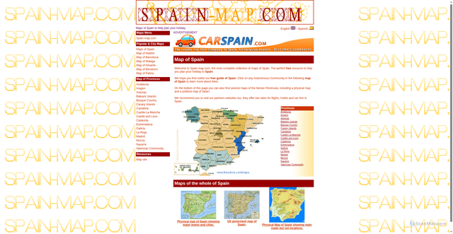 Security scan screenshot of https://www.spain-map.com/