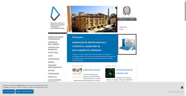 Security scan screenshot of https://www.ordinearchitetti.vi.it/
