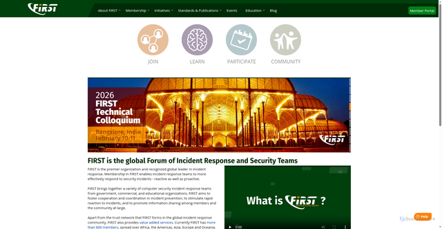 Security scan screenshot of https://first.org