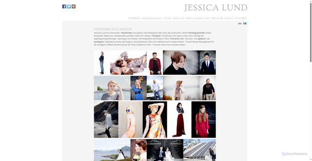 Security scan screenshot of https://jessicalund.se
