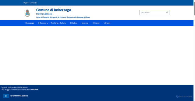 Security scan screenshot of https://www.comune.imbersago.lc.it/hh/index.php