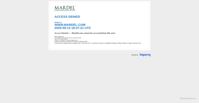 Security scan screenshot of https://www.mardel.com