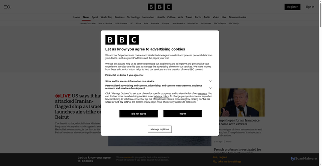 Security scan screenshot of https://news.stage.bbc.co.uk