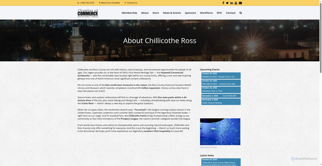 Security scan screenshot of https://chillicotheohio.com/about-chillicothe-ross/