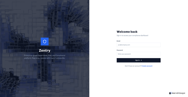 Security scan screenshot of https://zentrygrc.com/