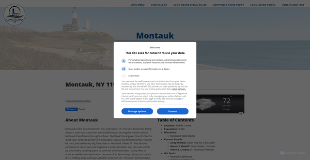 Security scan screenshot of https://www.longislandhub.com/montauk