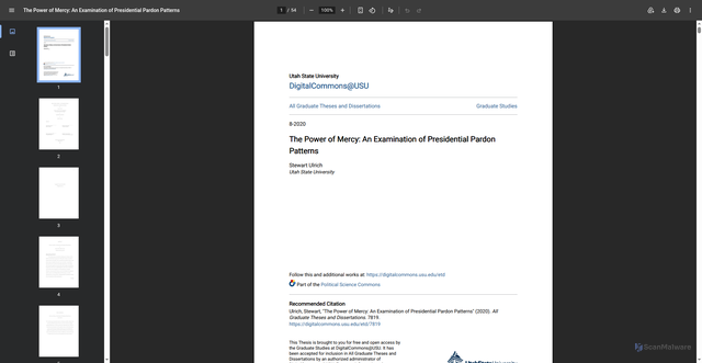 Security scan screenshot of https://digitalcommons.usu.edu/cgi/viewcontent.cgi?article=8961&context=etd
