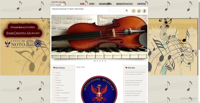 Security scan screenshot of http://www.istituzionemusicalenoto.it/