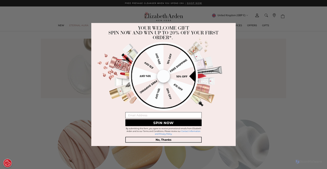 Security scan screenshot of https://www.elizabetharden.co.uk