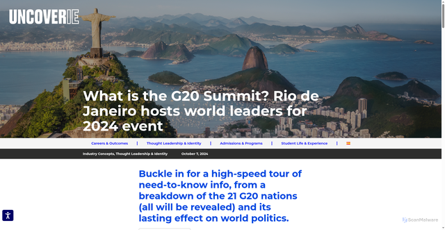 Security scan screenshot of https://www.ie.edu/uncover-ie/g20-summit-rio-de-janeiro/