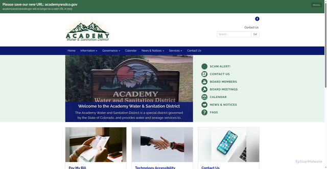 Security scan screenshot of https://www.academywsdco.gov/