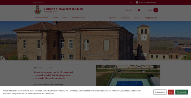 Security scan screenshot of https://www.comune.rivapressochieri.to.it