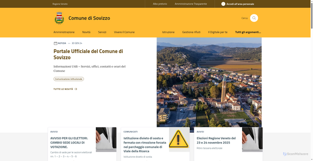 Security scan screenshot of https://www.comune.sovizzo.vi.it/