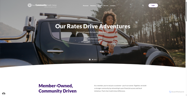 Security scan screenshot of https://centralvirginiafederalcreditunion.com/