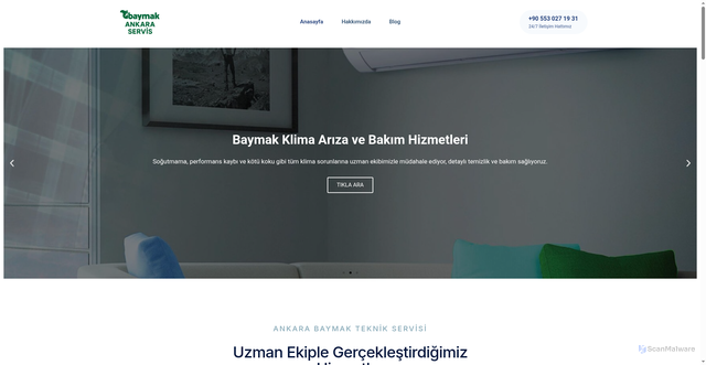 Security scan screenshot of https://www.ankarabaymakservis.com/