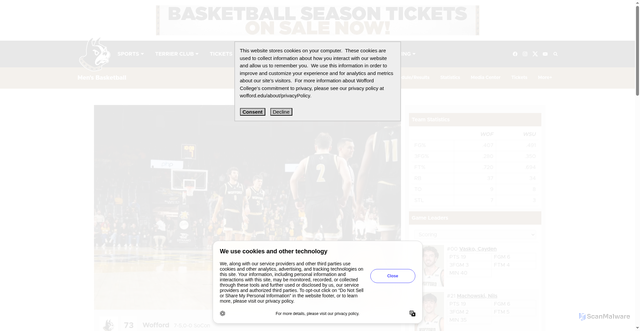Security scan screenshot of https://woffordterriers.com/news/2025/12/18/mens-basketball-wofford-mens-basketball-falls-short-on-the-road.aspx