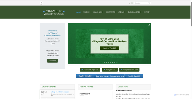 Security scan screenshot of https://cornwall-on-hudson.gov/