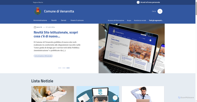 Security scan screenshot of https://comune.venarotta.ap.it/