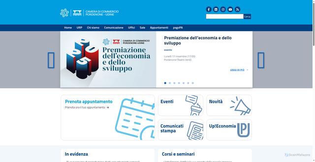 Security scan screenshot of https://www.pnud.camcom.it/
