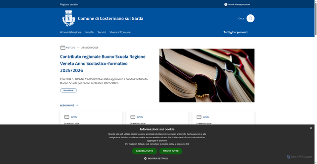 Security scan screenshot of https://www.comunecostermano.it