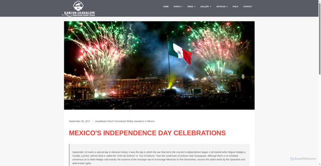 Security scan screenshot of http://www.guadaluperanch.mx/noticias_det/mexicos-independence-day-celebrations/
