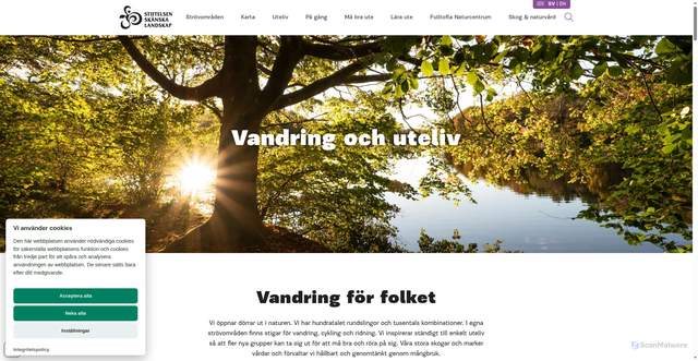 Security scan screenshot of https://skanskalandskap.se
