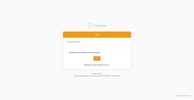 Security scan screenshot of https://my.glidian.com