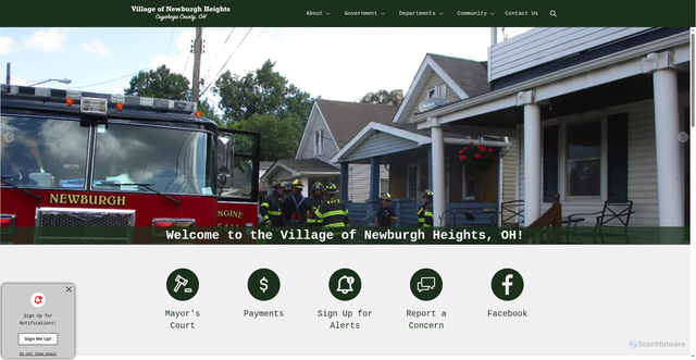 Security scan screenshot of https://newburgh-oh.gov/