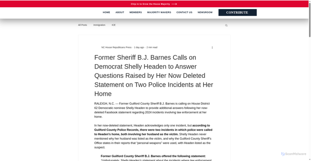 Security scan screenshot of https://www.nchouserepublicans.com/post/former-sheriff-b-j-barnes-calls-on-democrat-shelly-headen-to-answer-questions-raised-by-her-now-del