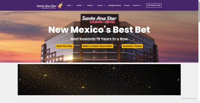 Security scan screenshot of https://www.santaanastar.com/