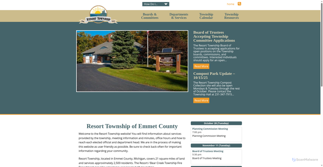 Security scan screenshot of https://www.resorttownship.gov/