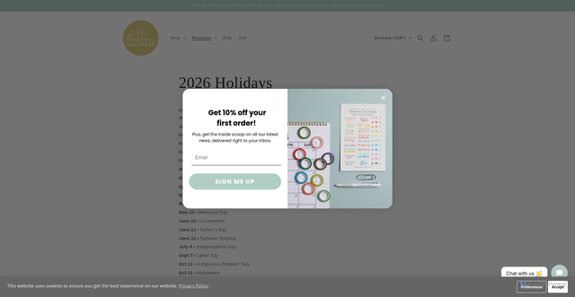 Security scan screenshot of https://www.theessentialcalendar.com/pages/holidays?srsltid=AU7gw4VLBppGjX_Yrk8S_EKq-IJ77wT1iJ2V30HL1p1JDXx3ed9pDk78