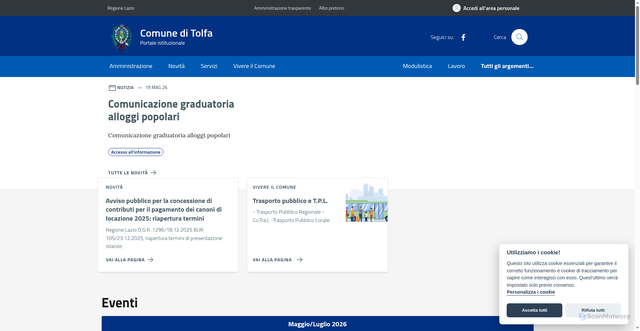 Security scan screenshot of https://www.comuneditolfa.it