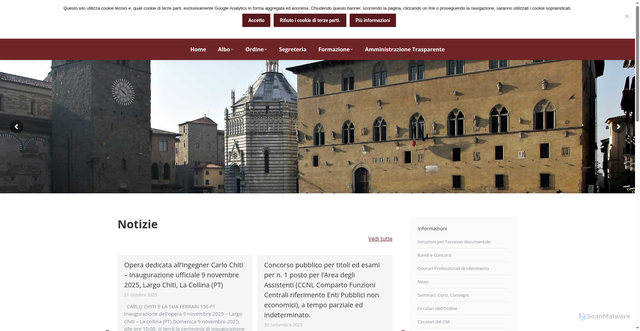 Security scan screenshot of https://www.ordineingegneri.pistoia.it/