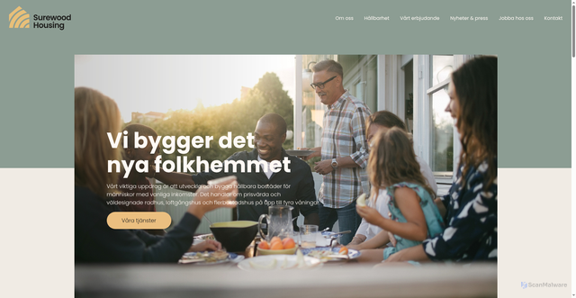 Security scan screenshot of https://surewoodhousing.se