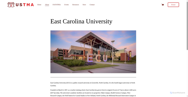 Security scan screenshot of https://www.ustma.org/locations/ecu