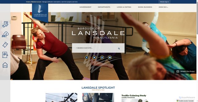 Security scan screenshot of https://www.lansdale.org/