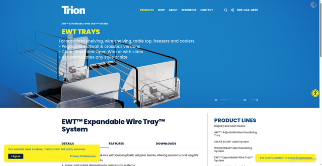 Security scan screenshot of https://triononline.com/ewt-expandable-wire-tray-system/