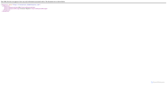 Security scan screenshot of transaction.elementexpress.com