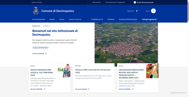 Security scan screenshot of https://www.comune.decimoputzu.su.it/