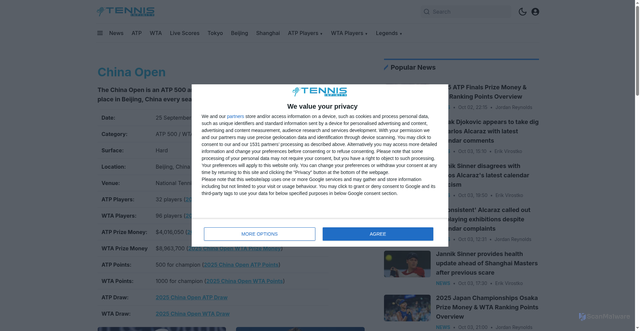 Security scan screenshot of https://tennis-infinity.com/china-open
