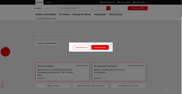 Security scan screenshot of https://www.vodafone.com.tr