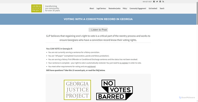 Security scan screenshot of https://www.gjp.org/voting/