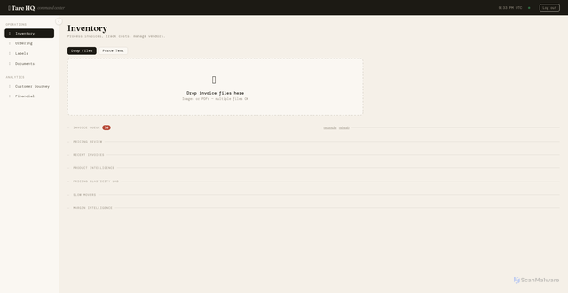 Security scan screenshot of https://tare-hq.pages.dev/'%20+%20crexiUrl%20+%20'